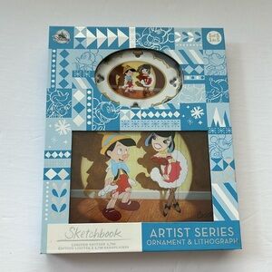 Disney RARE Ornament & Lithograph Limited Edition 3,700 Pinocchio Costa Alavezos